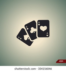 Three playing cards icon