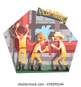 Three Plumbers At Work Funny Scene