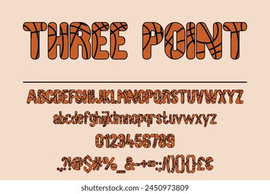 Conjunto de fuentes de baloncesto de tres puntos