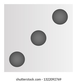 Three point dice icon. Cartoon of three point dice vector icon for web design isolated on white background