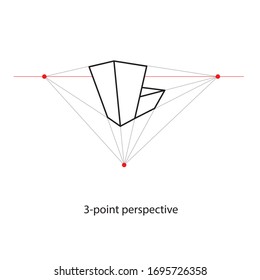 Three Point Perspective Line Drawing study art architecture