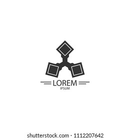 three pointed logo. vector illustration. eps 10