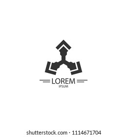 three pointed logo. vector illustration. eps 10