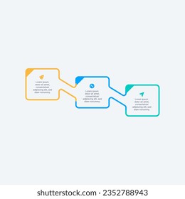 Three pointer vector infographics used for timeline chart and presentations