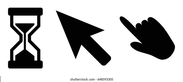 three pointers black icon vector