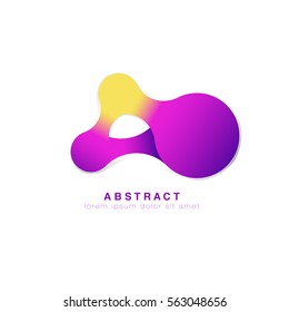 Three points are connected. Abstract logo elements. Medicine molecular symbol. Technology purple logo infinite. Vector.