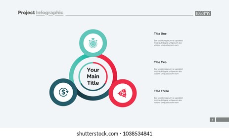 Three points process chart. Business data. Option, diagram, design. Creative concept for infographic, templates, presentation, report. Can be used for topics like finance, management, teamwork.