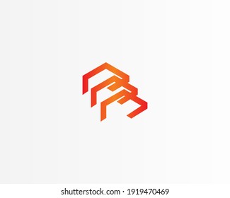 three polygon line vector company icon design elements