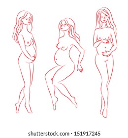 Three pregnant women