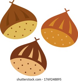 Three pretty chestnuts of autumn