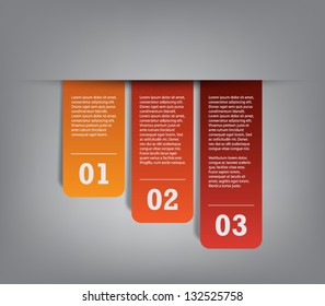 Three progress paper banners, can be used for business design, step presentations, infographics, number options, reports or workflow layout. Clean and modern style