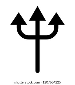 
Three pronged spear, trident glyph icon graphic 
