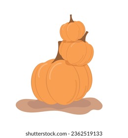 Three pumpkinks cute halloween illustration