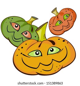 Three pumpkins