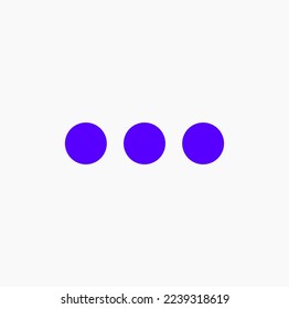 Three purple dots on one one line. Three purple dots.