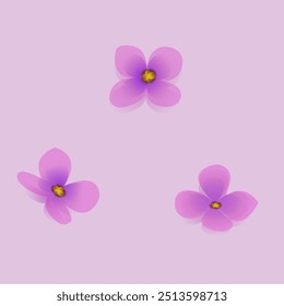 drei violette Blumen zum Thema