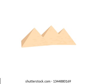 
Three pyramids in Giza - Cheops, Khafre and Menkaure, Egypt, Cairo, modern icon vector illustration