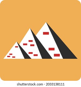 Three pyramids, illustration, vector, on a white background.