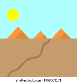 Three pyramids and the sun