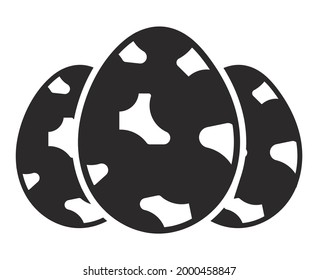 Three quail egg flat vector icon for apps and websites