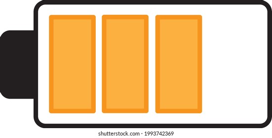 Three quarter orange battery icon