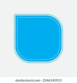 Three Quarter Rounded Shape with Blue Color. Second Style Label Icon. High Quality Vector Icon. Editable Vector