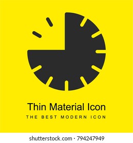 Three quarters bright yellow material minimal icon or logo design