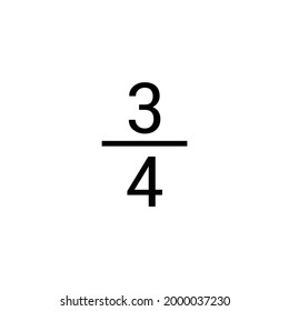 three quarters fraction number vector