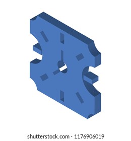 Three quarters isometric left top view 3D icon