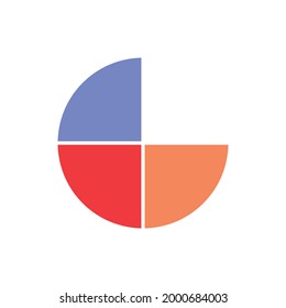 three quarters math fraction number vector