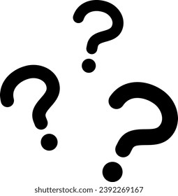 Three Question Marks Isolated Vector Illustration