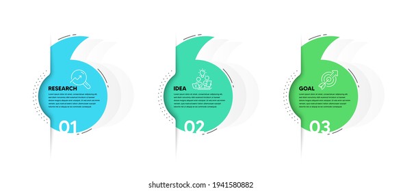 Three Quotation Bookmark Elements. 3 Steps Concept Of Business Project Development Process. Infographic Quote Design Template. Business Process Evolution. Quotation Bookmark Box. 3 Options Vector