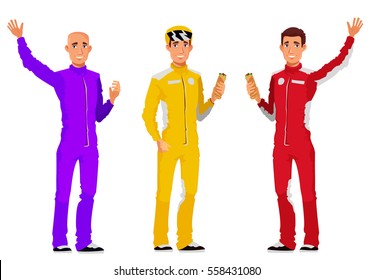 three racers