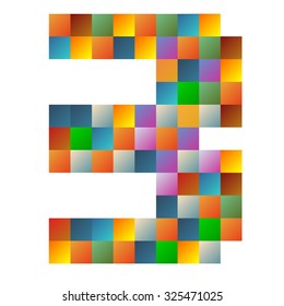 three rainbow colorful sparkling vector illustration