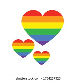 Three rainbow love For Pride month vector design