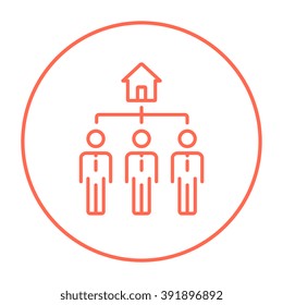 Three real estate agents line icon.