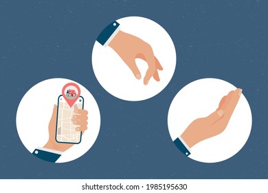 three real estate set icons