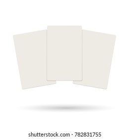 Three Realistic Blank Plastic Credit Cards Flying In The Air On A White Background. The Discount Or Savings Card. Vector Illustration.