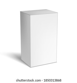 Three Realistic White Cardboard Box. EPS10 Vector