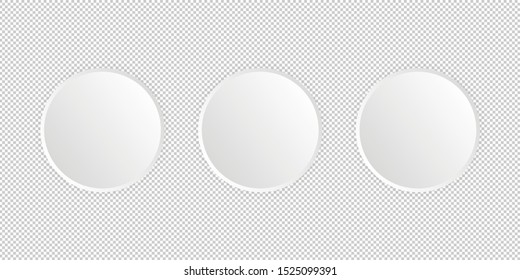 Three Realistic White Round Blank Button Stock Vector (Royalty Free ...