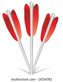 three red arrows in floor
