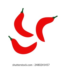 Three Red Chilies Icon Vector Illustration