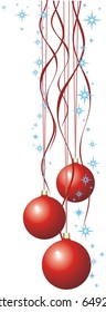 tres bolas de navidad rojas