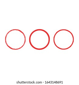 Three Red Circle Collection Vector