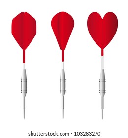 three red darts isolated over white background. vector illustration