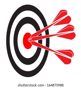 Three red Darts in the same target 