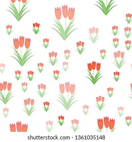 Three red flowers in one bouquet. Seamless Wallpaper pattern. 