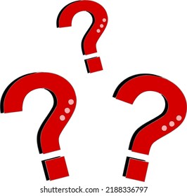 Three Red Question Marks White Background Stock Vector (Royalty Free ...