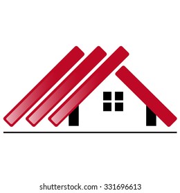 Three red roofs in one house