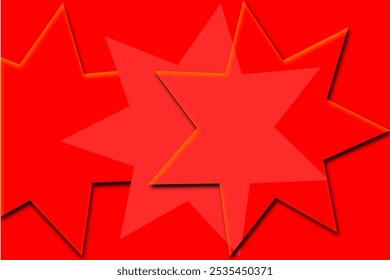 Three red stars on a red background. background abstract